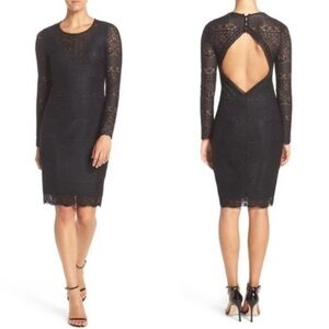 BARDOT Open Back lace Midi Dress Color Black Size US 4